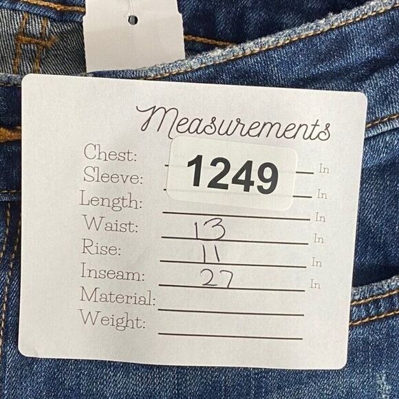 ZARA High Rise Semi Distressed Skinny Jean Pockets Stretch 2 Dark Wash #4034 - Picture 7 of 15